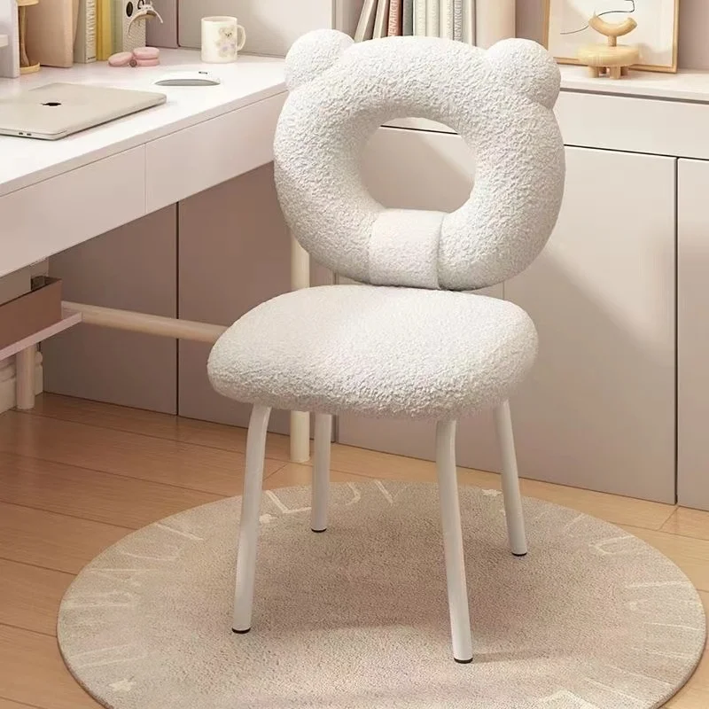 Nordic Makeup Chair Bedroom Dressing Table Chair Home Backrest Office Chair Makeup Stool Simple Style Furniture Dining Chair New