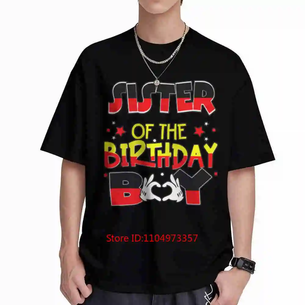Sister Birthday Boy Sibling Matching Short Sleeve Tee 100% Cotton T-Shirt