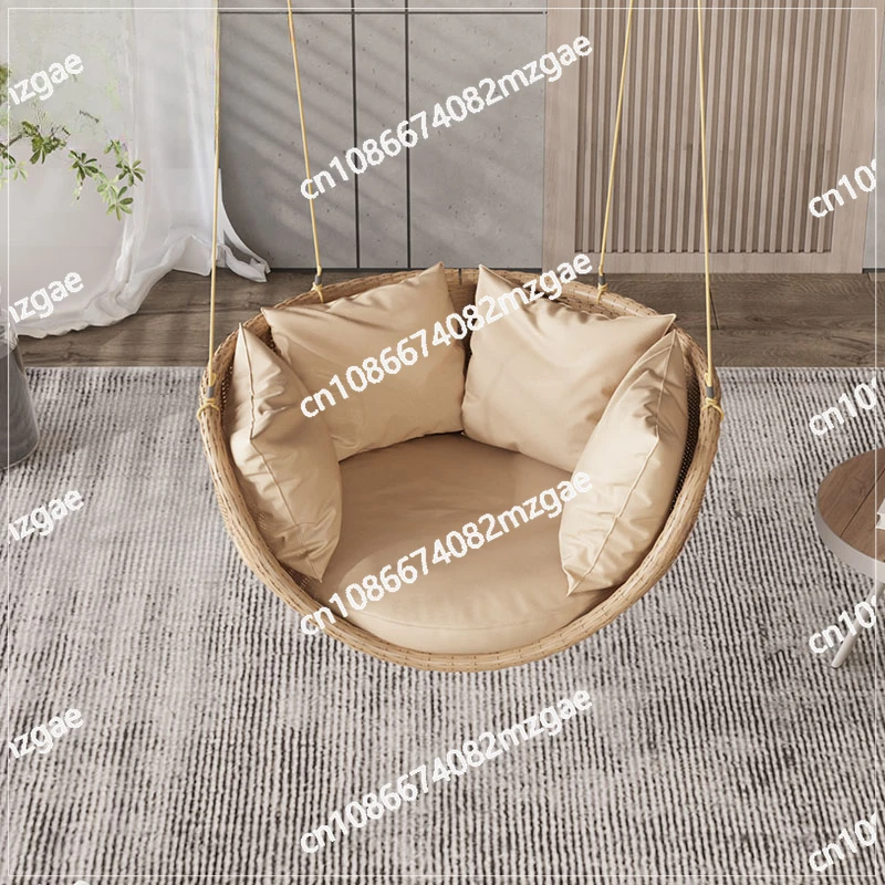 

Подвесное кресло-качалка для дома, плетеное кресло-корзина для балкона, террасы, уютное ротанговое кресло для отдыха