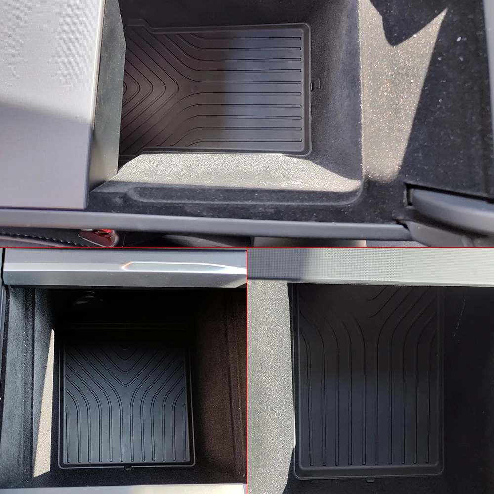 For Tesla Model 3 Highland 2024 Center Console Armrest Storage Box Stowing Tidying Accessory Lower Bottom Mat Organizer Tray Pad