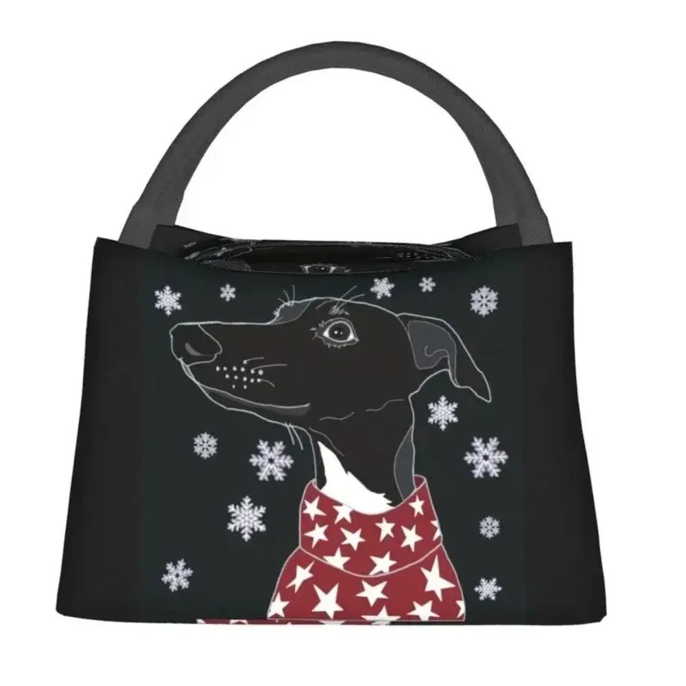 2025 New Cute Winter Whippet Resuable Lunch Box for Women Leakproof Lurcher Greyhound Dog Cooler Thermal Food Insulated
