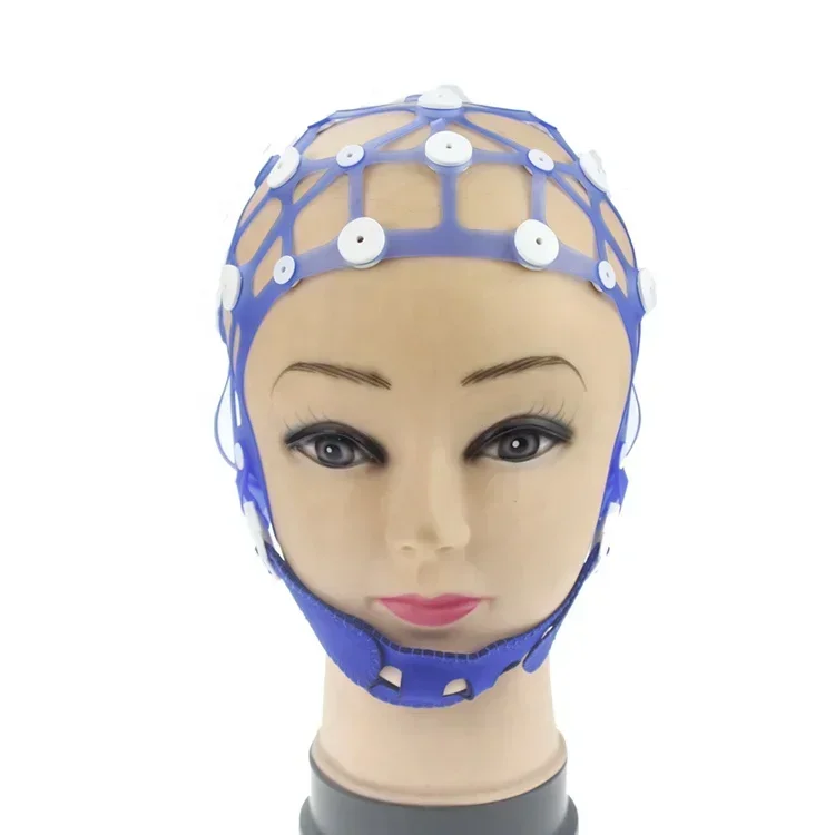 الجملة أجهزة استشعار Eeg الطبية المواد الاستهلاكية يمكن ارتداؤها غطاء الدماغ EEG قبعة الدماغ EEG الأقطاب الكهربائية كاب