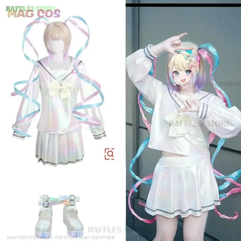 qq 123NEEDY GIRL OVERDOSE KAngel コスプレ衣装ロリータ靴コートスカート制服かつらハロウィンビキニ COS レーザースカートリボン Wi