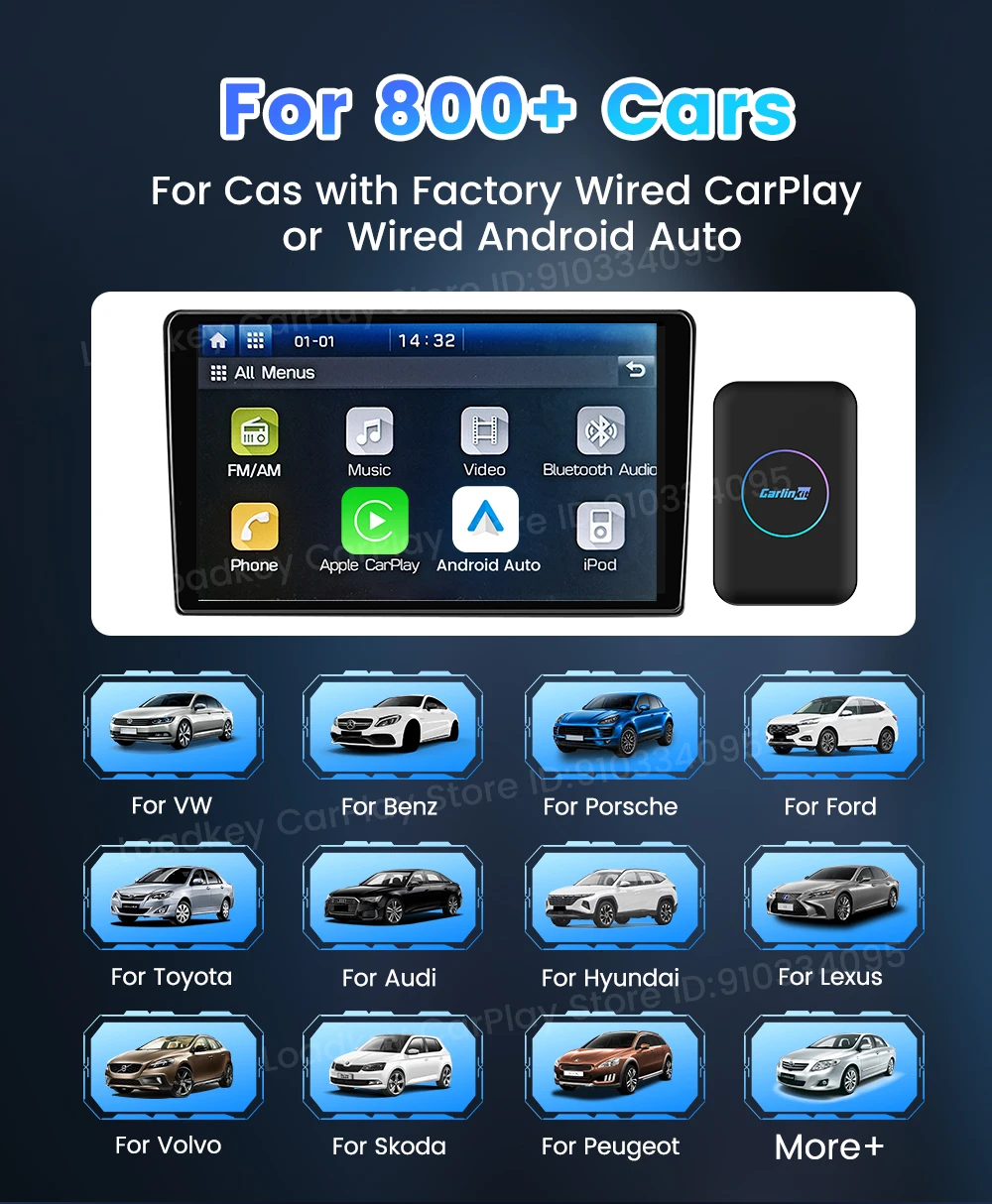 2026 Carlinkit LITE Wireless Android Auto & Car Play Ai Box Usb Watch Videos Online 32GB For Netflix Iptv 3 IN 1 Carplay Tv Box
