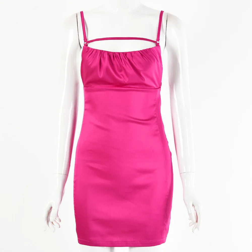 Vestido Corto sin Mangas con Tirantes Cruzados en la Espalda, Estilo Club, Cintura Alta, de una Sola Pieza, para Mujer, de Fi...