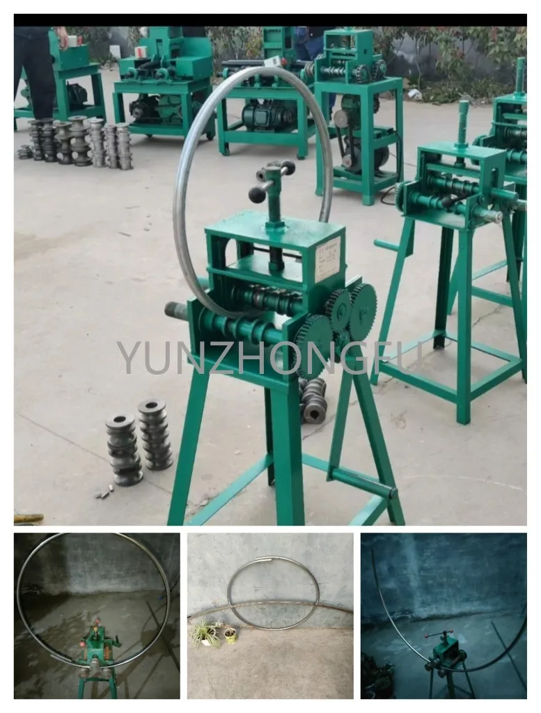 Hand-cranking Pipe Bender Bending Arc Tool Stainless Steel Round Tube Square Rolling Manual Machine