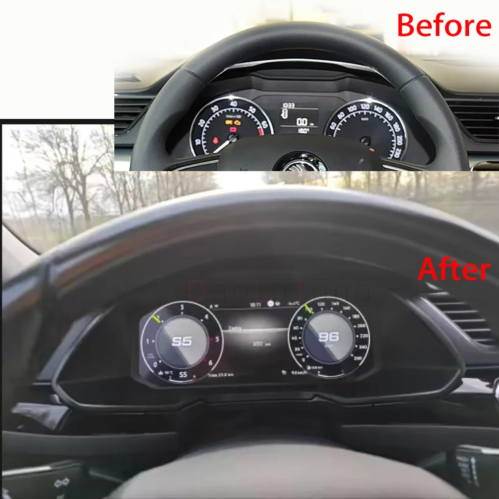 12.3 Inch New For Auto Meter Dashboard Speedometer Digital Display Upgrade For Skoda Superb 2015-2019