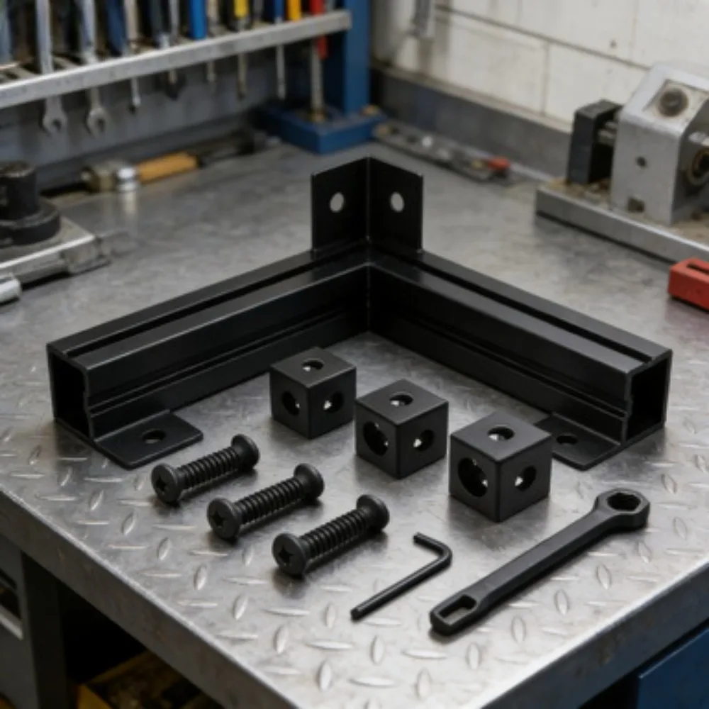 

Комплектующие для алюминиевого профиля 2020: Угловые соединители, Т-образные и V-образные пазы, винты и гайки (отгрузка из США)