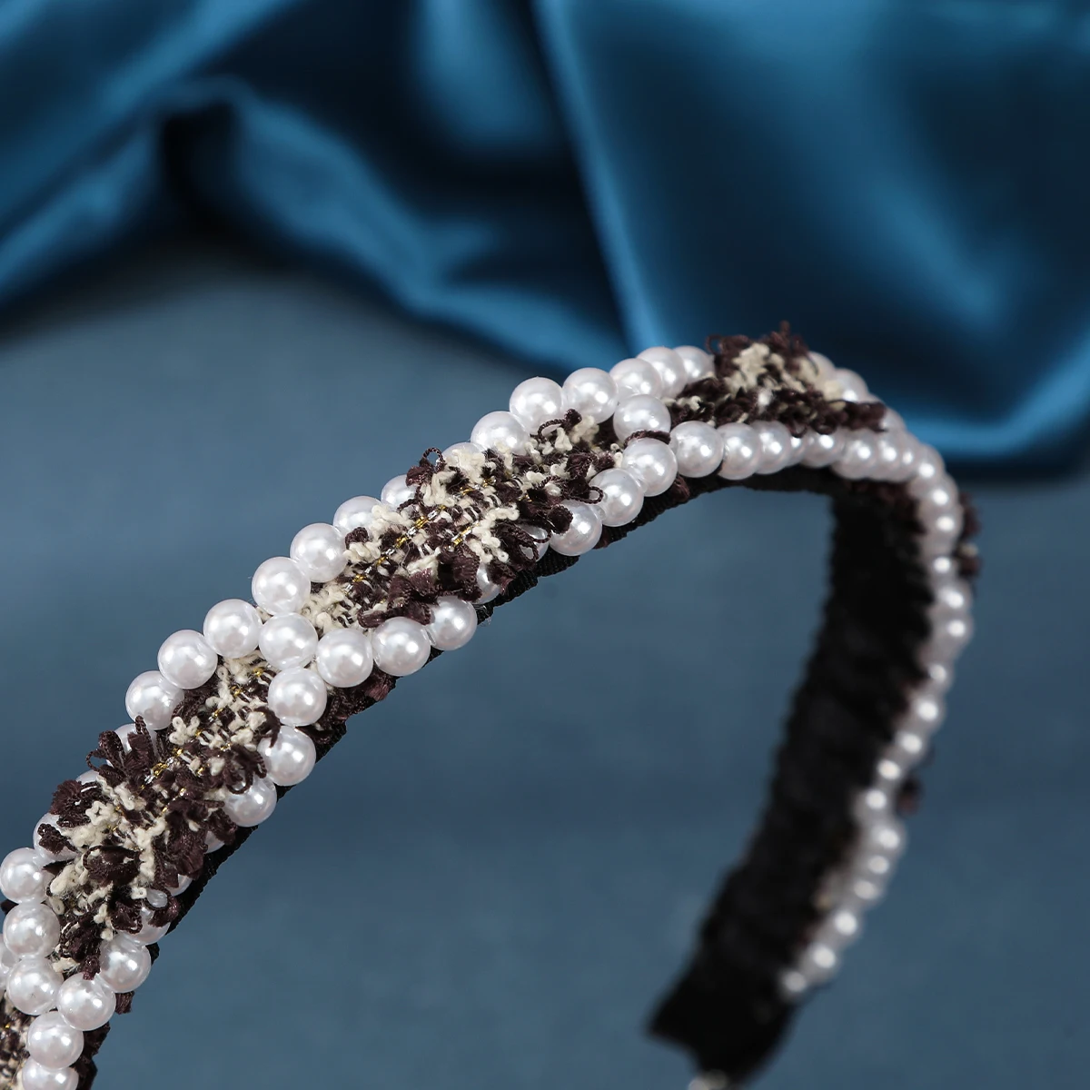 AWAYTR Pearl-encrusted Hair Hoop Bands Tassel Hairband Cross Top Knot Headband for Women Fashion Girl Hair Accessories Headdress