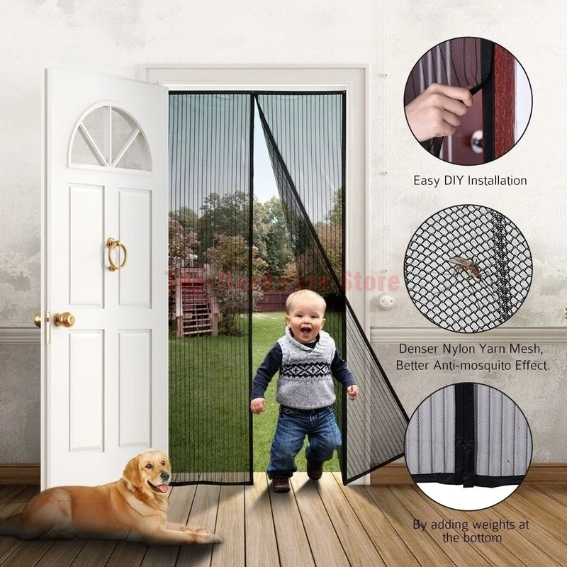 Summer Anti Mosquito Insect Fly Bug Curtains Net Door Screen Kitchen Curtains Ployester Fiber Curtains Mesh Screen Magnets