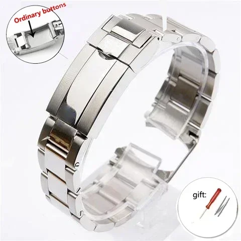 20 mm 904L Uhrenarmbänder für SUB DAYTONA NH35 NH36 Rolex Herren-Uhrenarmband mit Glide-Lock-Verschluss, massives Edelstahl-Uhrenarmband