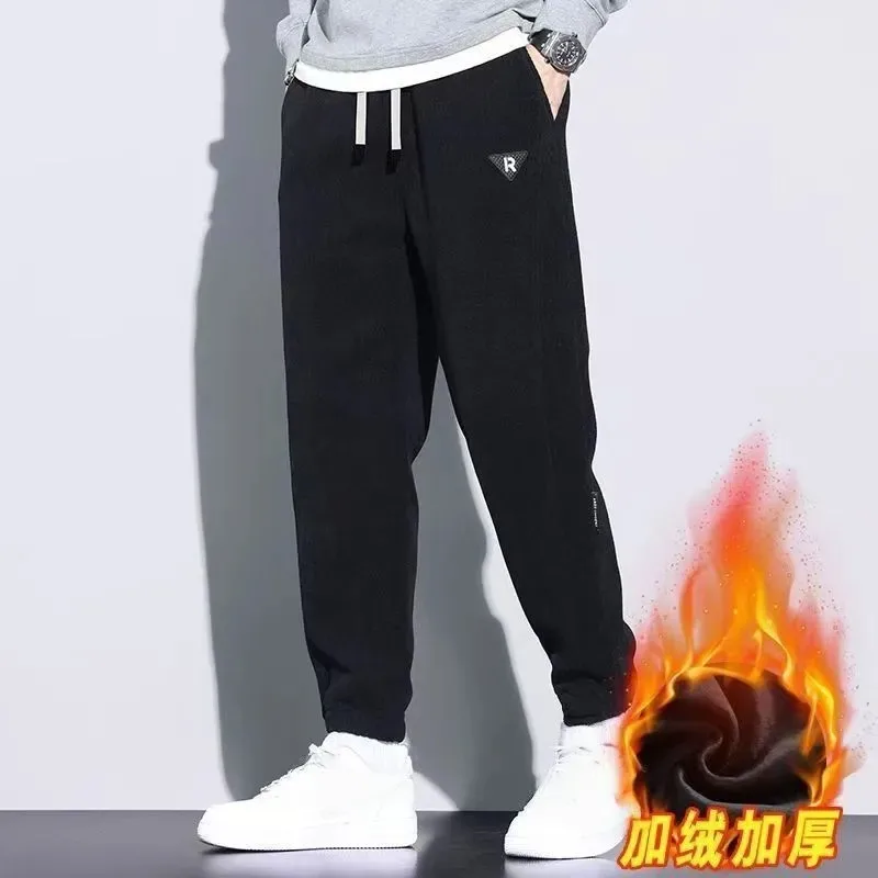 

Fashion New Warm and Velvet Autumn and Winter Sports Pants for Men Trendy Casual Loose and Versatile Trousers
