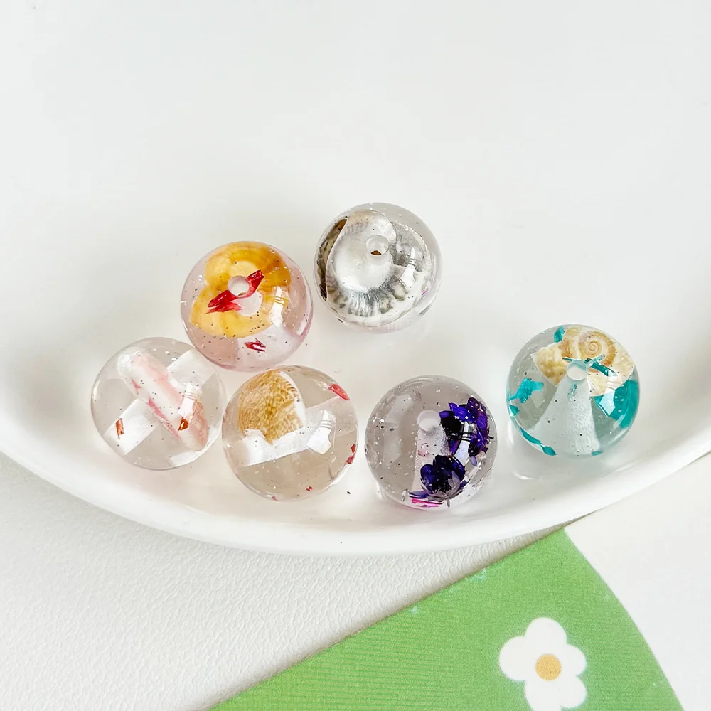 

Cordial Design 100Pcs 16*16MM DIY Resin Beads/Natural Flower Effect/Hand Made/Jewelry Findings & Components/Round Shape #18927