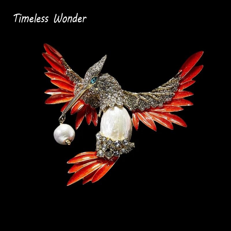 

Timeless Wonder Fancy Enamel Zircon Bird Brooch Pins for Women Designer Jewelry Runway Top Trendy Rare Gift Classy Vintage 7523