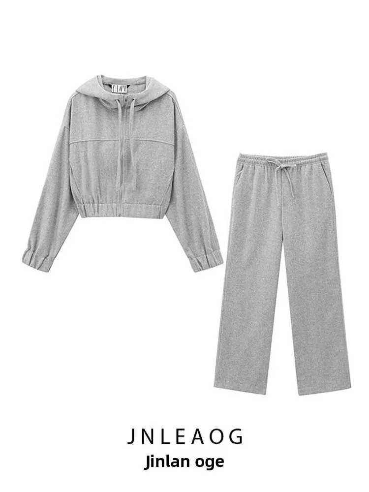 بنطلون نسائي جديد من JNLEAOG لفصل الربيع، تصميم عصري ناعم بأرجل مستقيمة، متعدد الاستخدامات بأكمام طويلة وإغلاق بسحاب، مصنوع م... #2