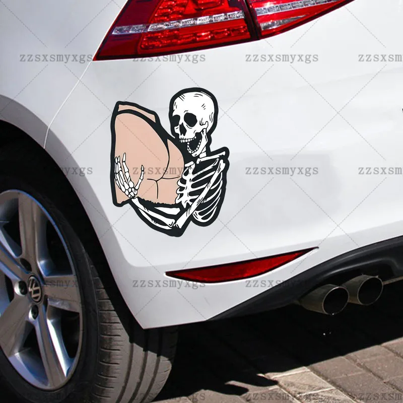 Funny skeleton holding his hips Car Sticker Fit for car body Bumper Windshield Helmet Trunk Laptop Vinyl Decal Car Accessories