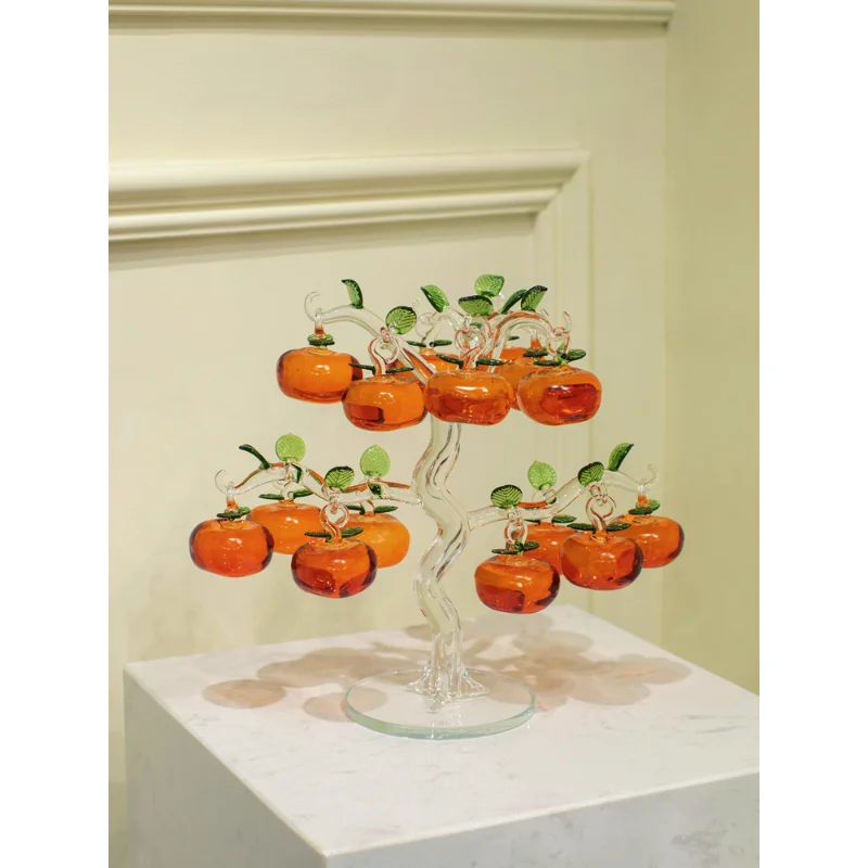 Modern Luxury Crystal Persimmon Tree Decoration Creative Living Room Wine Cabinet Soft Decoration