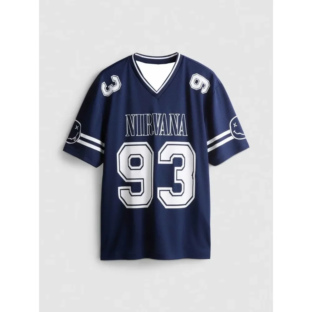 2026 Rock Band Nirvana Football Jersey T-shirt Men Women Summer Sports Fashion Breathable Quick Drying Street Clothing T-shirt