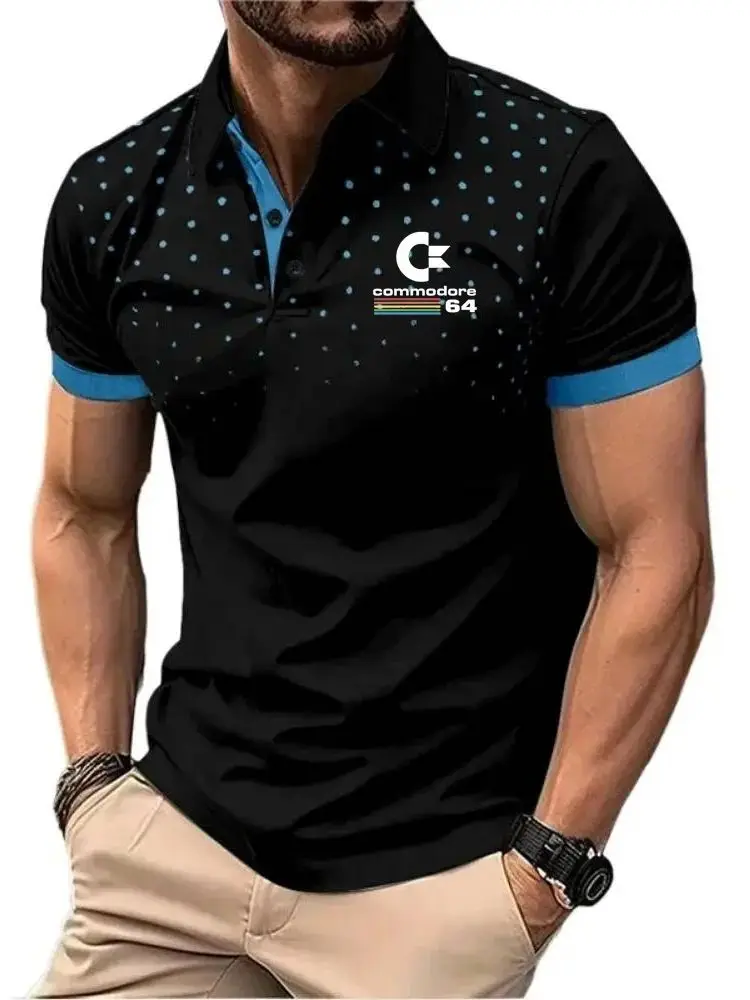 Nouveau Polo Commodore 64 C64 Amiga ordinateur hommes à manches courtes t-shirt bureau homme Fitness sport maillot impression 3D POLOS t-shirt
