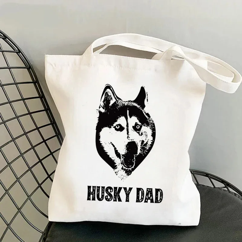 

Dog Handbag Versatile Reusable Vintage Casual Reusable Shopping Shoulder Bag Daily Streetwear Harajuku Portable Canvas Tote Bag