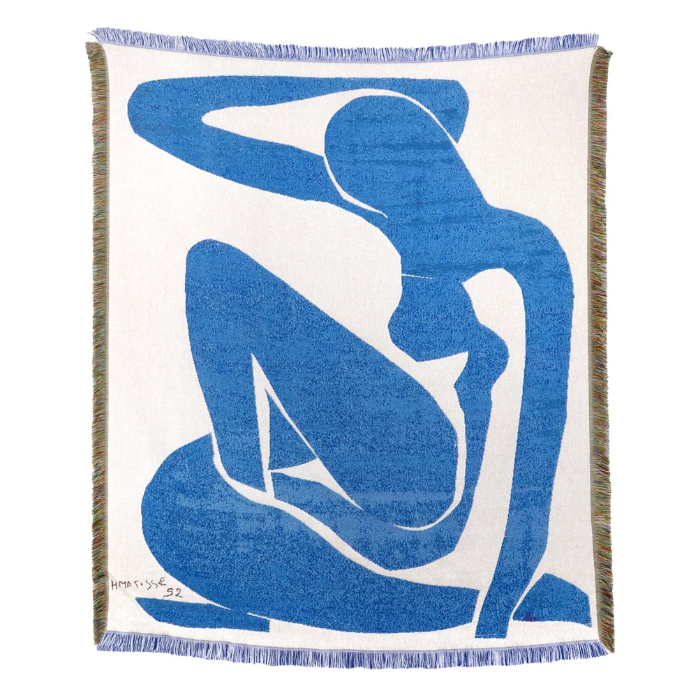 Outdoor camping blanket, moisture-proof jacquard picnic mat, sofa towel, beach blanket