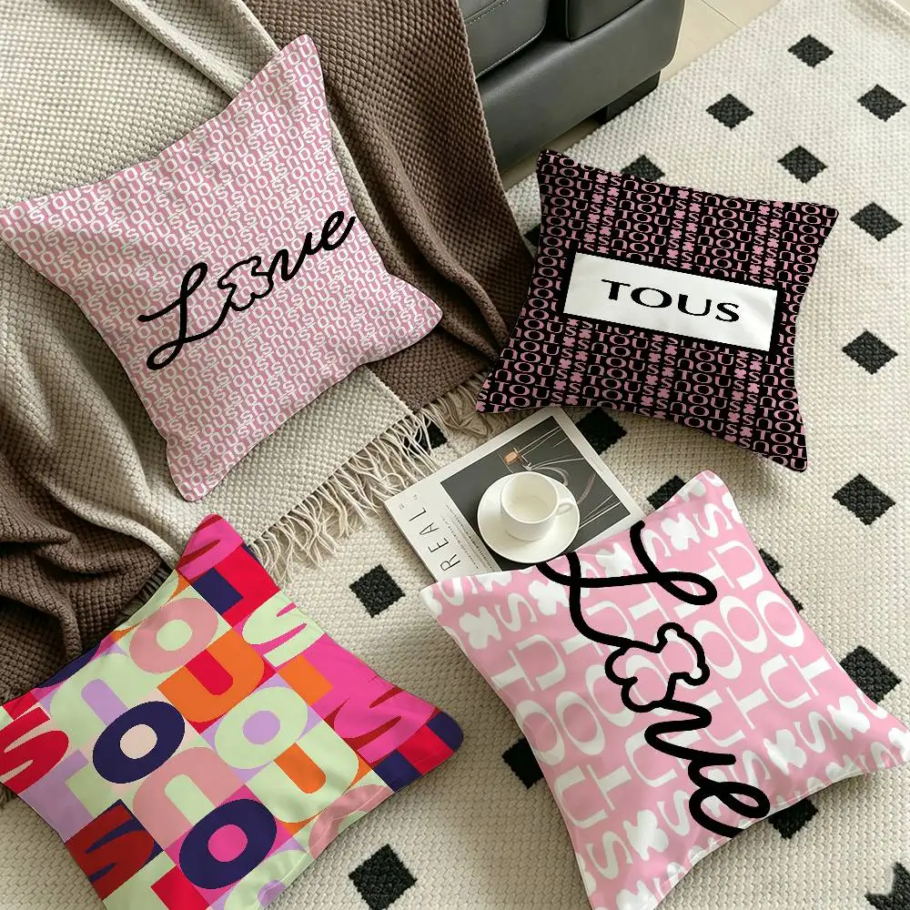 Cute T-TOUSes Bear Cushion Cover Pillow Cover Decor Pillowcase Printed Cushion Case for Couch