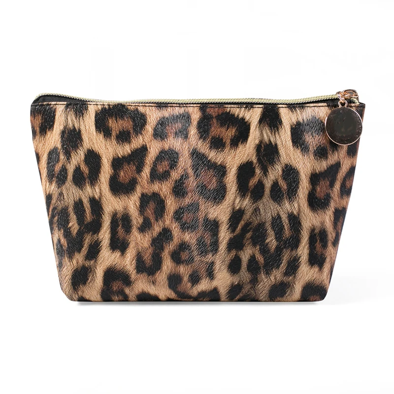 Leopard Makeup Bag Travel Cosmetic Case Portable Zipper Storage Bag Multifunction Toiletry Bags Organizer For Women Clutch Purse