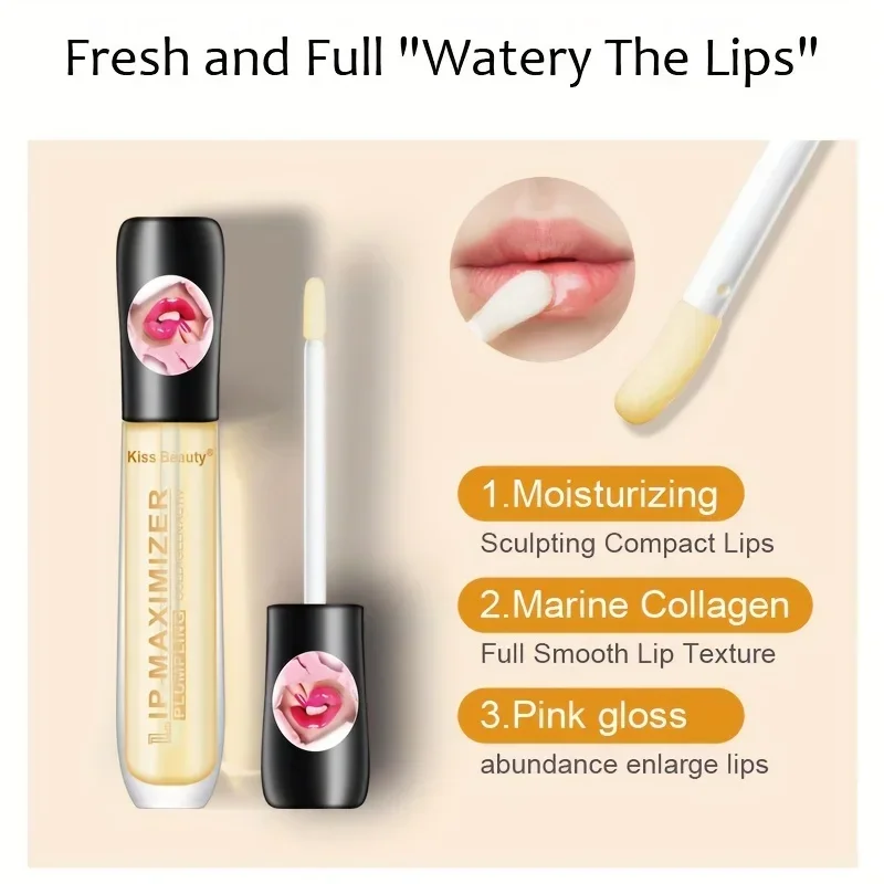 1/2PCS Transparent Lip Gloss Plumping Lip Oil - Moisturizing Repairing Fine Line Reducer Brighten Enhance Lip Serum for Lip Care image 2