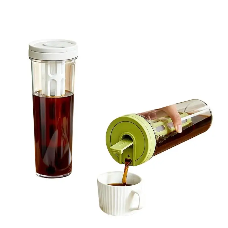 1L Manual Cold Brew Coffee Maker With Handle High-capacity Water Bottle Summer Portable Juices Tea Fruit Coffeeware Pot
