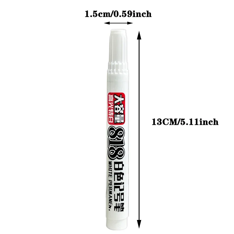 4/8ps White Marker Pens with Large Capacity for Plastic/Glass/Metal Markers for Labeling, Calligraphy Office & Supplies