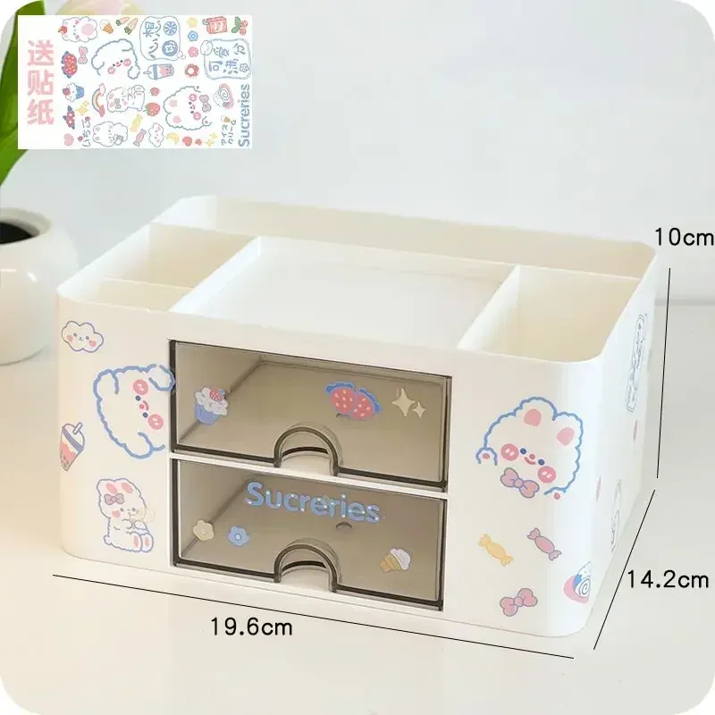 Imagem -06 - Pen Holder Cosmetics Storage Box Ins Student Papelaria Bonito Gaveta Escritório e Material Escolar Desktop Organizer