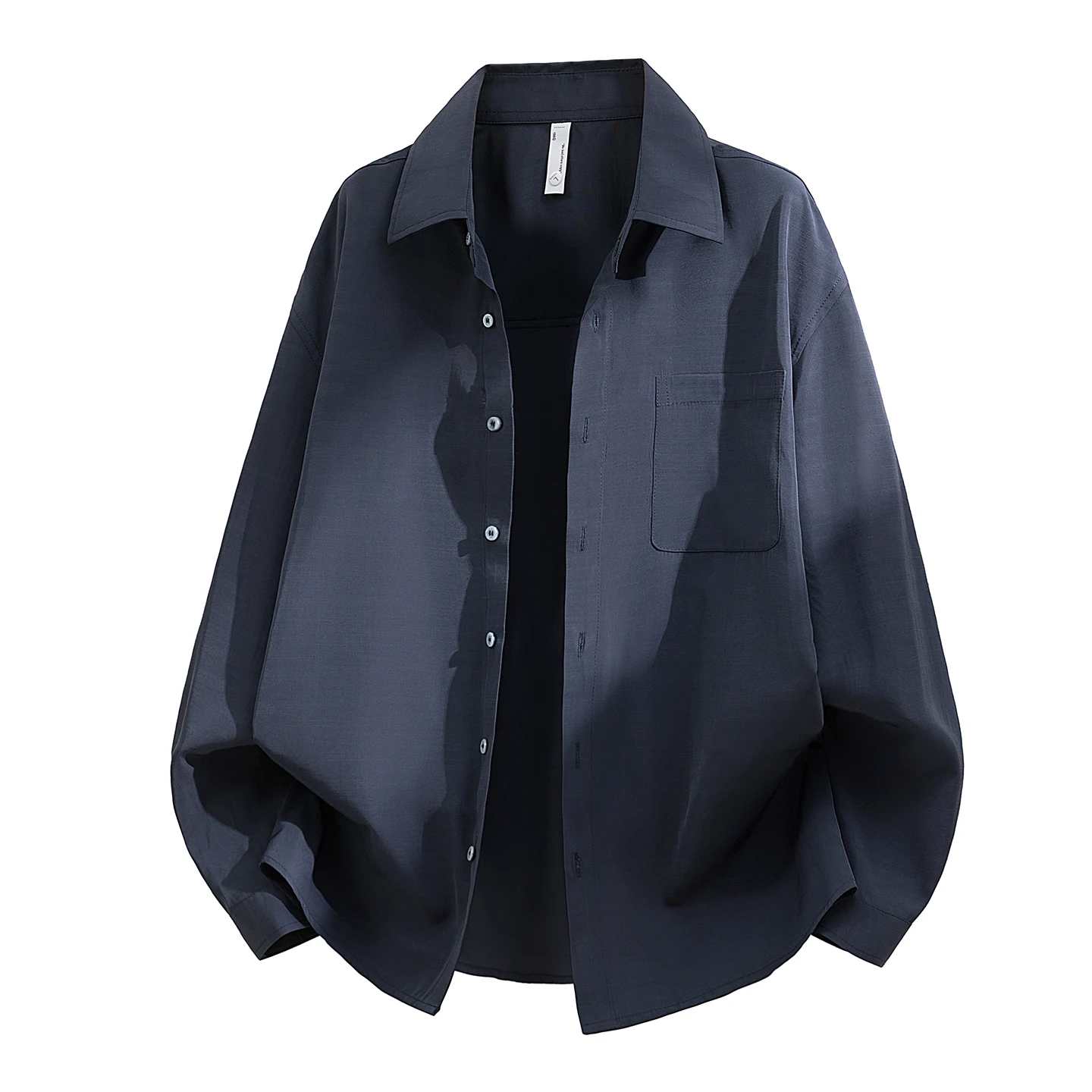 2026 Autumn Men's Shirt with Textured Pattern of Silkworm Silk with Moisture-Repelling Properties - Youth-Sized Loose Jacket for