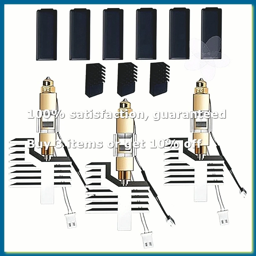 Kit Hotend Centauri Carbon, 3 pièces, buse en acier trempé et laiton de 0,2/0,4/0,6 mm, avec 3 chaussettes en silicone, 3 brosse