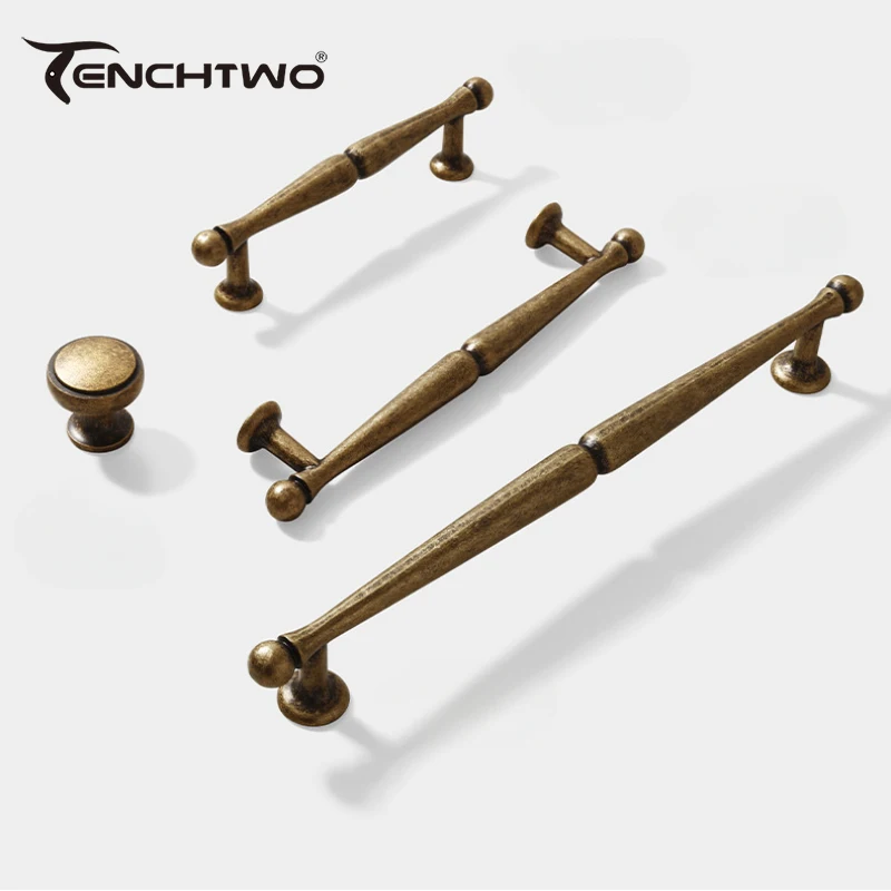 TENCHTWO Retro Zinc Alloy Furniture Handles Drawer Cabinet Pulls Wardrobe Door Knob Quality Kitchen Cupboard Pulls