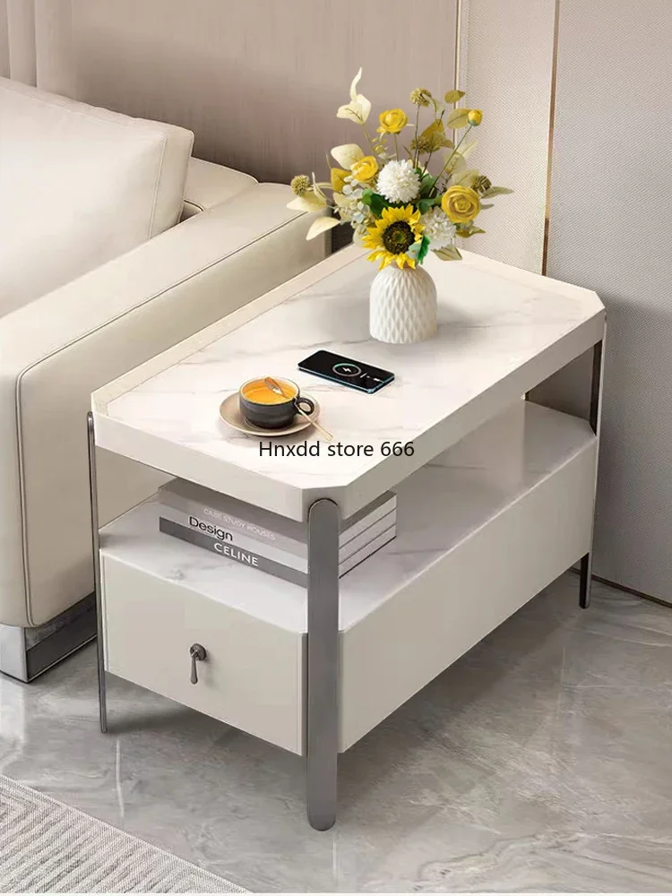 Locker slate advanced sense corner table mobile ultra-narrow coffee table