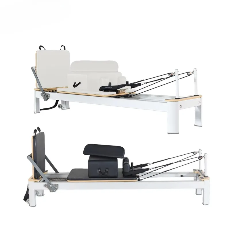 

Professional White Aluminum Fitness Equipment for Studios Commercial Use Pilates Reformer Bed