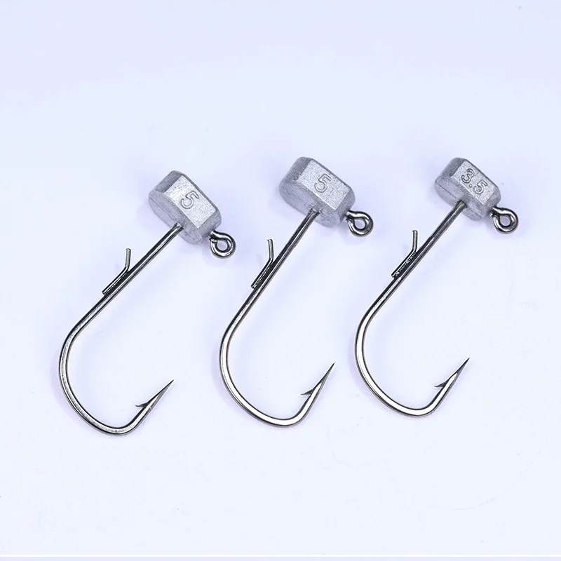 Fishing NED Jig Head Hook Tumbler Roly-Poly Stand Head Mousing Hooks Float Garnelen Soft Bait Fishhook Long Cast Bass Lot 10-teilig – Detail 3