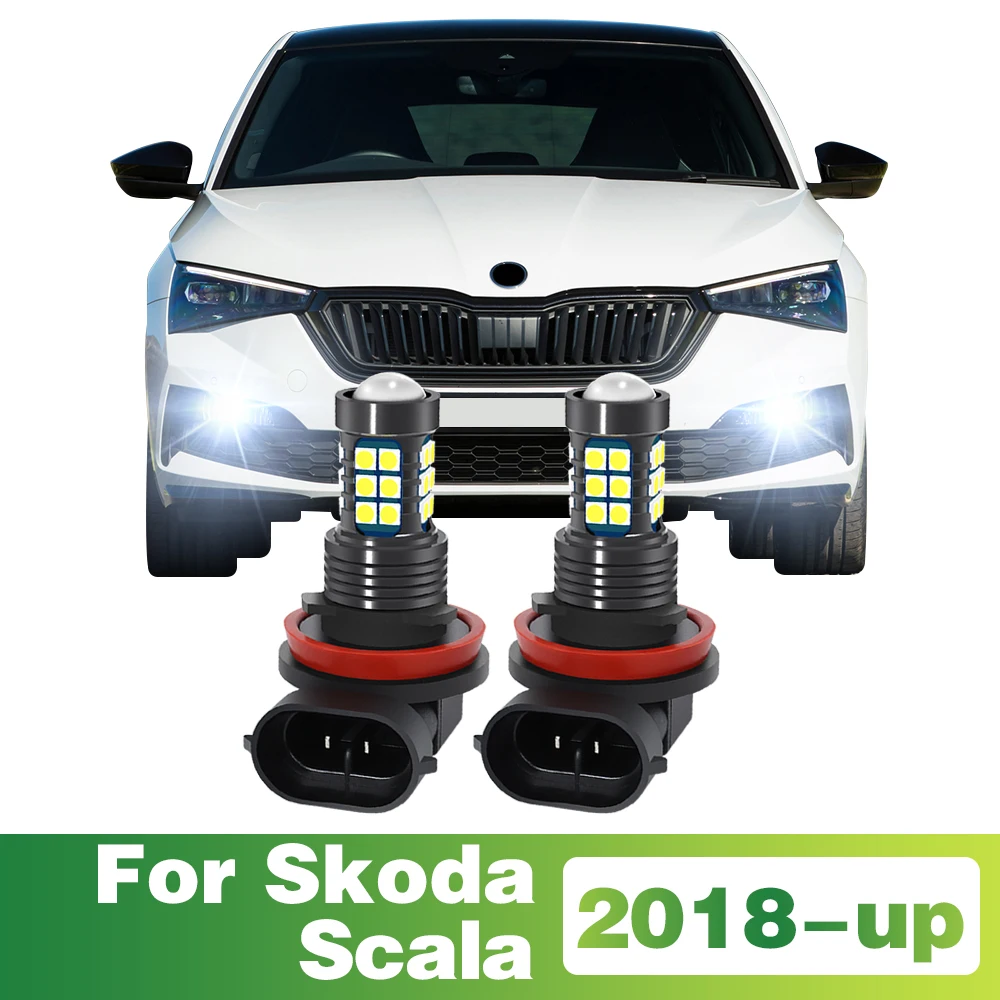 2X światła samochodowe LED żarówka przednie światło przeciwmgłowe dla Skoda Scala 2018 - 2023 2019 2020 2021 2022 akcesoria
