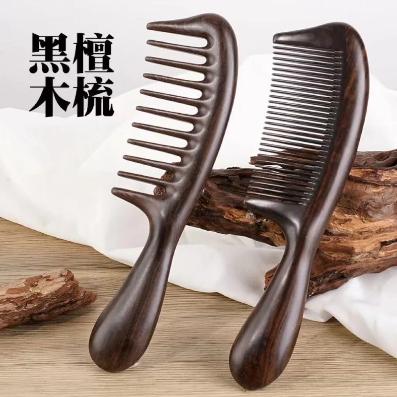 natural ebony massage  home large-toothed wood  massage wide tooth  wood curly hair wholesale