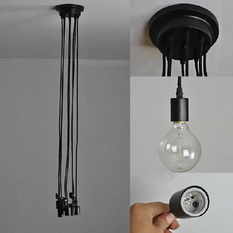 Edison Chandelier Light Vintage Spider Modern Nordic Industrial Pendant Lamp Loft Antique Adjustable DIY Edison Home Lighting