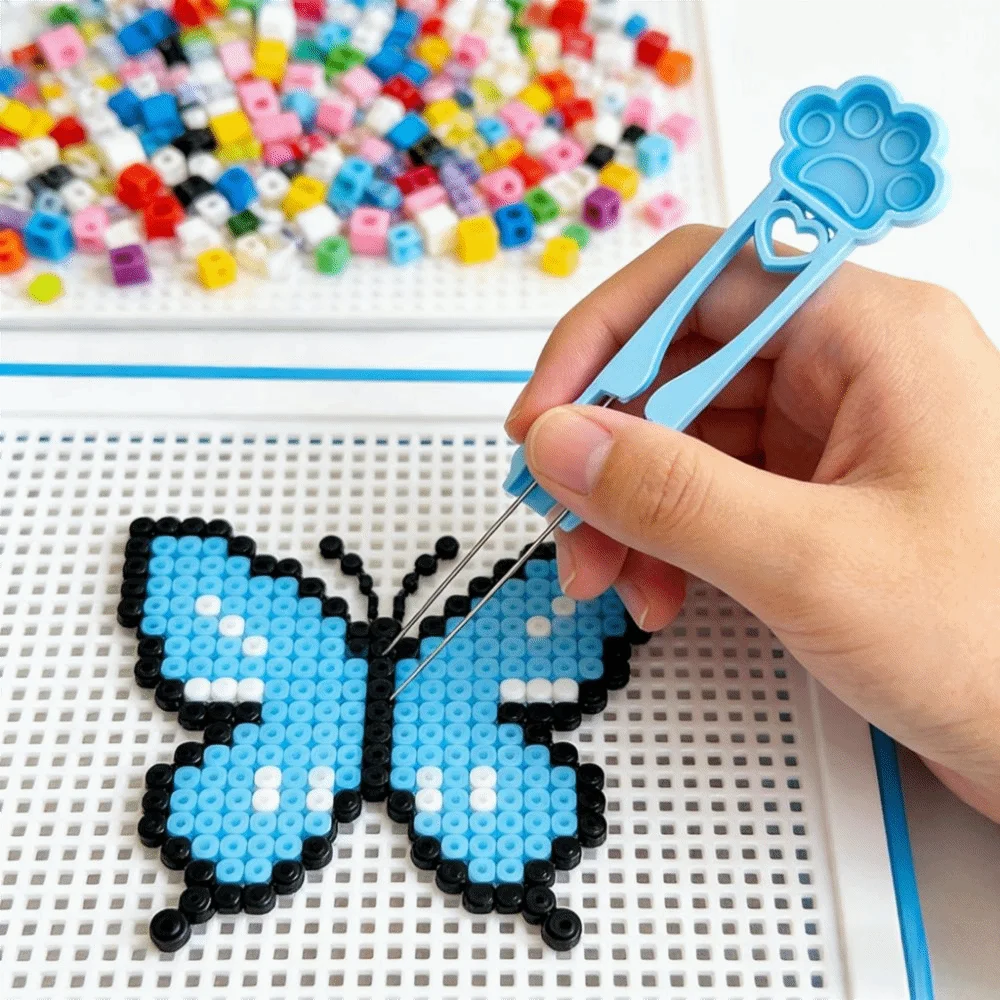 Hochwertige Bohnen Fusion Beans Pen Handgefertigte Multifunktionale Perler-Perlen-Pinzette Doppelnadeln Lehrreich