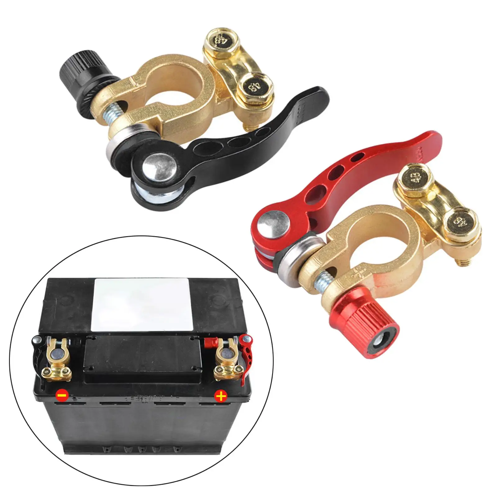 2x Car Battery Terminals Connectors Quick Release Disconnect for Truck Bus