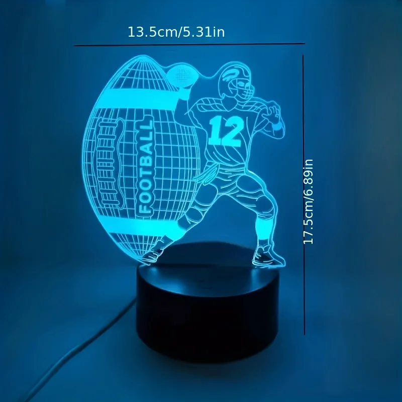 Fußball Nachtlicht, 3D LED Folie mit Fernbedienung und USB-Kabel 16 Farben variables Licht für Weihnachten Geburtstag Fan Geschenk