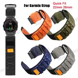 Nylon Strap For Garmin Fenix 8 7 7X Pro 6X 6 5X Plus Enduro 3 Epix Pro Bracelet Watch Band Wristband Correa QuickFit 26mm 22mm