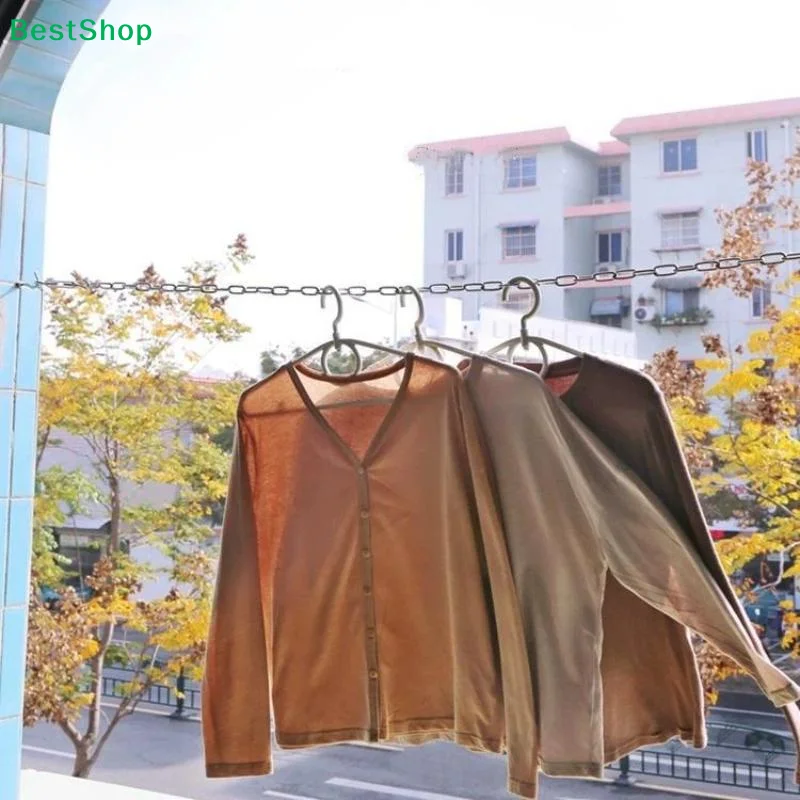 1/4/6M Stainless Steel Clothesline Chain Outdoor Drying Clothes Chain Balcony Rope Iron Chain Steel Wire Rope