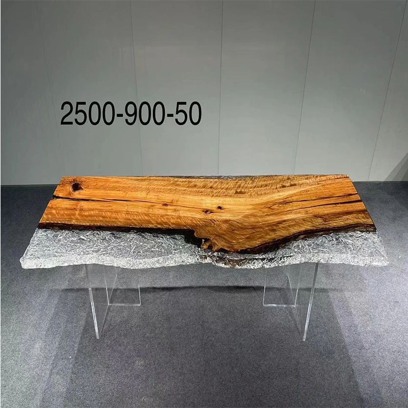 Customized black walnut ice crack resin table 250-90-5