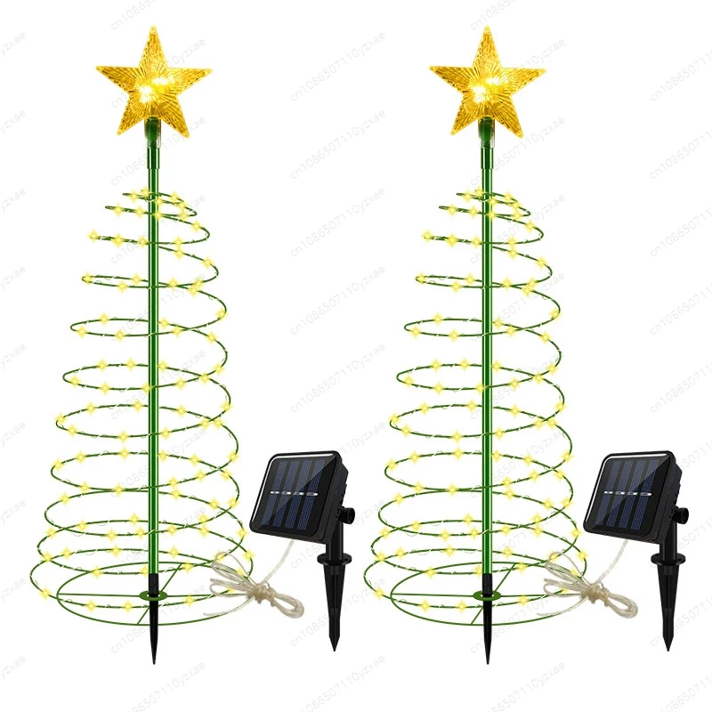 Christmas tree solar copper wire led outdoor waterproof wrought iron, villa courtyard decoration