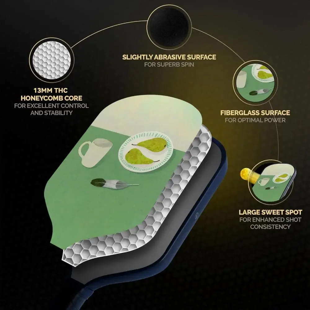

Pickleball Paddle Set Lightweight Fiberglass 13MM Honeycomb Core Durable Racket with Balls Bag Grip Tape Tea Quiet Beauty