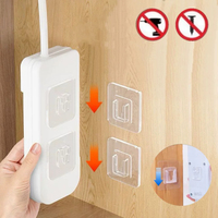 Double-Sided Adhesive Wall Hooks Hanger Strong Transparent Suction Cup Sucker Hooks Kitchen Bathroom Storage Plug Socket Holders