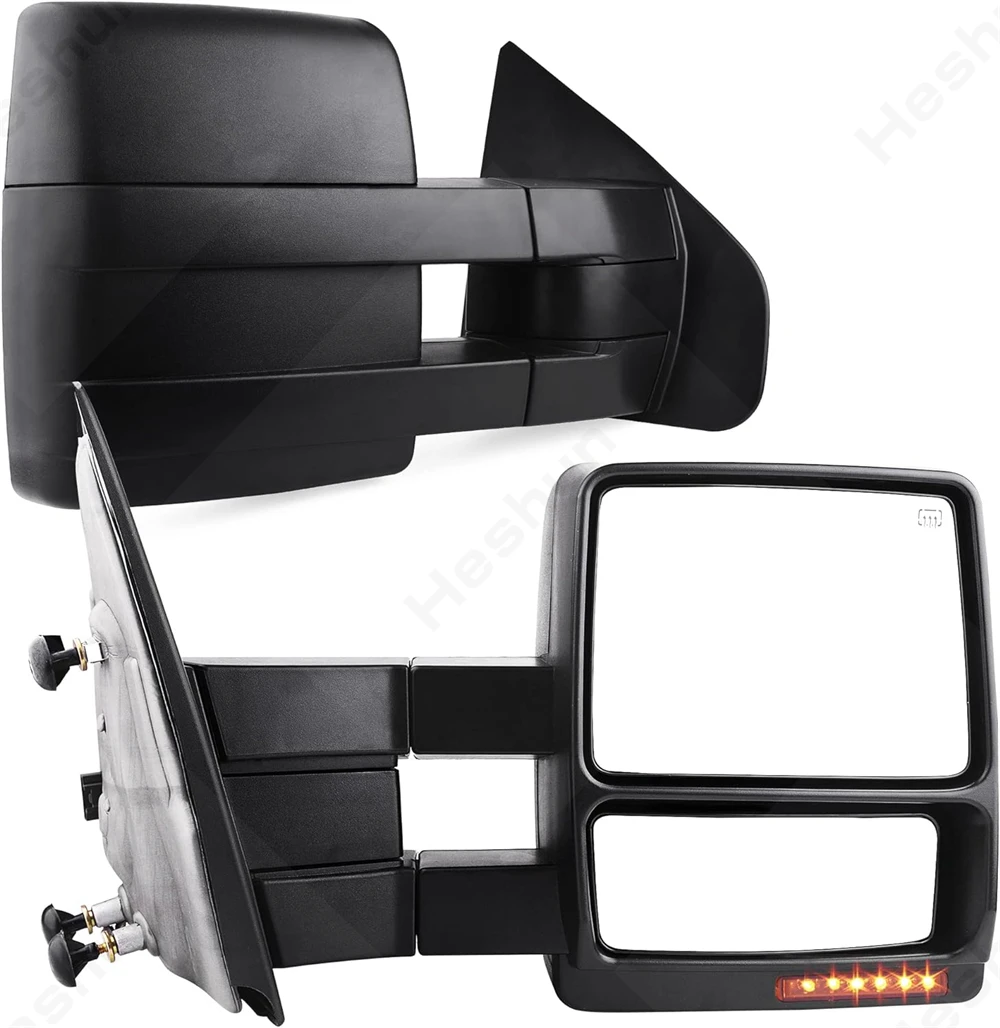 Espejo De Remolque Con Luz De Giro LED Para Ford F150 2004-2006 - Lado Izquierdo, Calefactado Y Plegable Manual